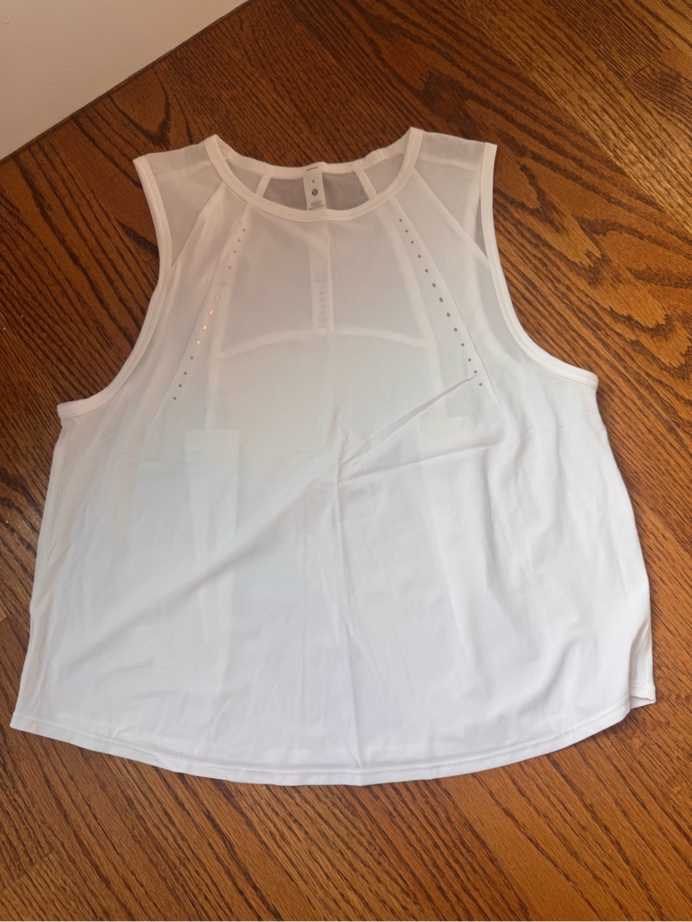 lululemon athletica White Mesh Yoke Athletic Tank